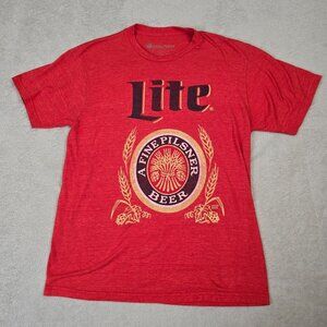 Miller Coors Beer Shirt Mens Medium Graphic Tee Tshirt Nerd USA Logo Summer Bar